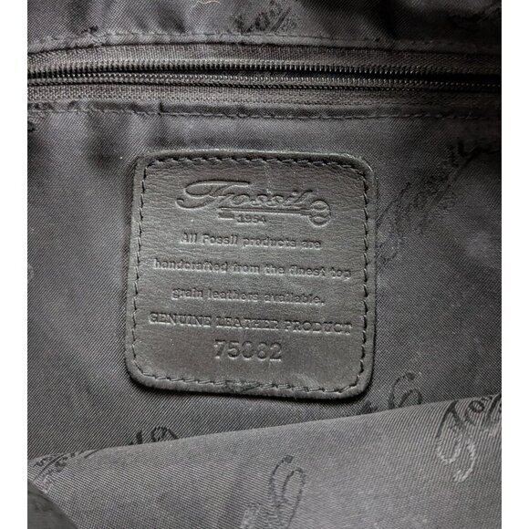 Fossil Vintage Black Pebbled Leather Shoulder Bag - Picture 3 of 7